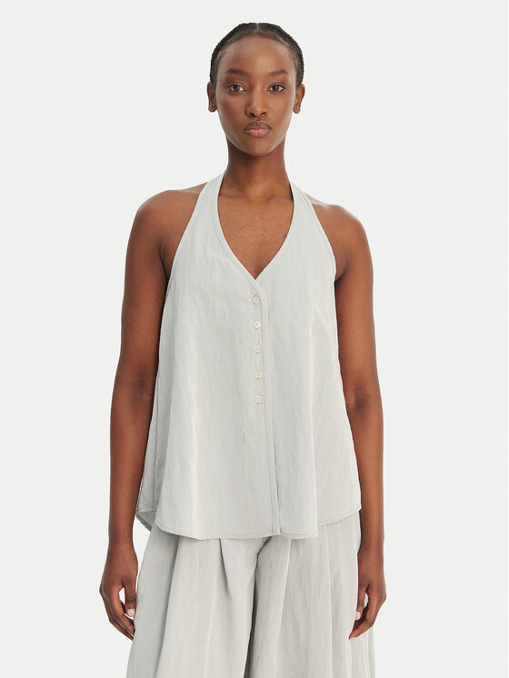 Eleh Bluzka SS260092 Błękitny Relaxed Fit