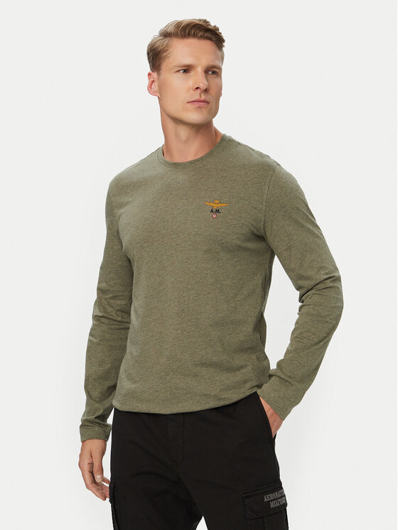 Aeronautica Militare Longsleeve 262TS2390UJ00372 Zielony Regular Fit