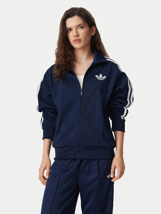 adidas Bluza Pinstripe Firebrid Loose Tracktop KS9983 Granatowy Regular Fit