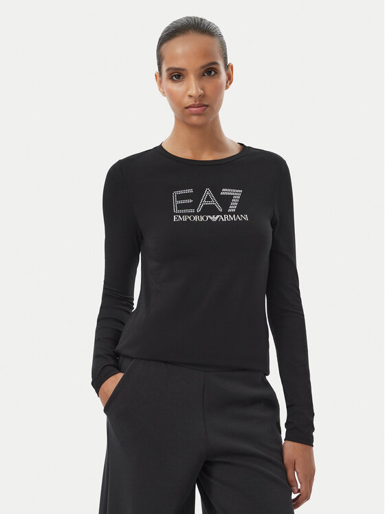 EA7 Emporio Armani Bluzka 8NTT51 TJDQZ MC026 Czarny Regular Fit