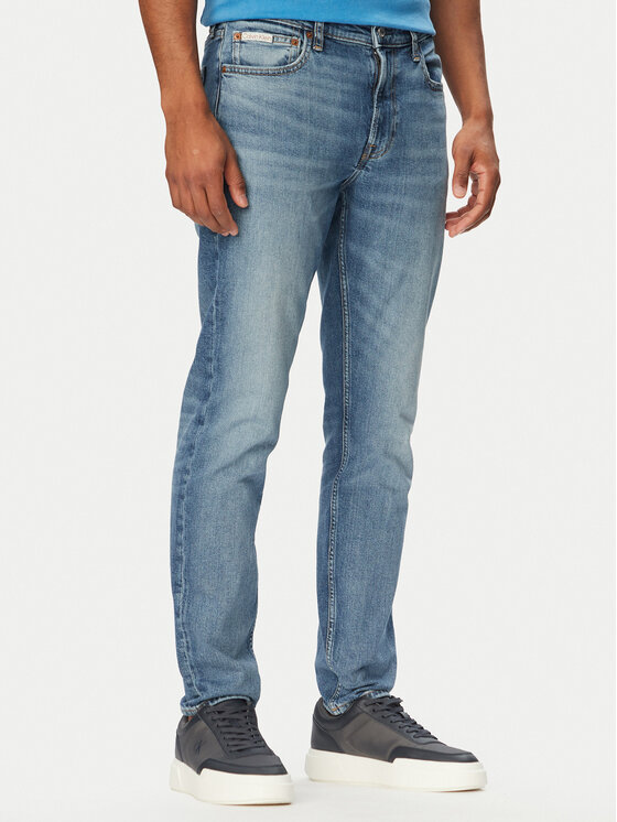 Calvin Klein Jeans Jeansy LV04RF742G Niebieski Tapered Fit