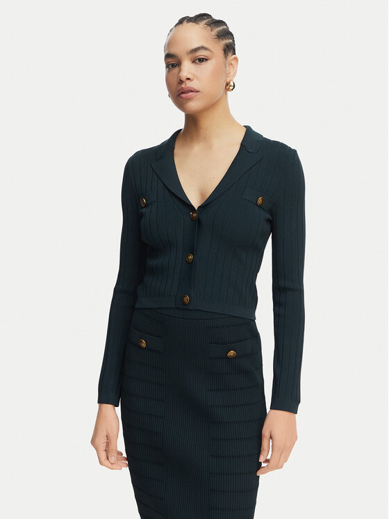 Guess Kardigan W5YR11 Z0130 Zielony Regular Fit