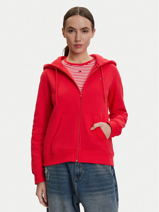 Tommy Jeans Bluza DW0DW19729 Czerwony Regular Fit