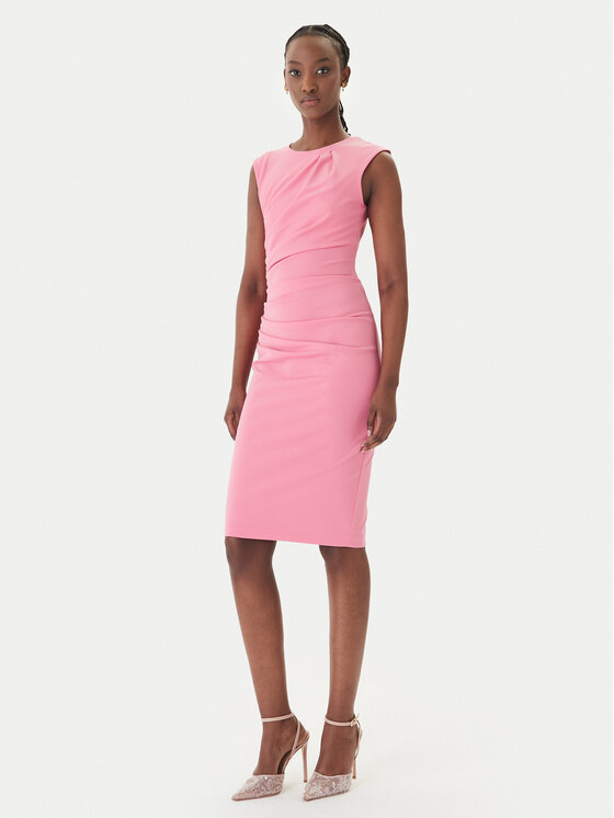Rinascimento Sukienka koktajlowa CFC0127683003 Różowy Slim Fit