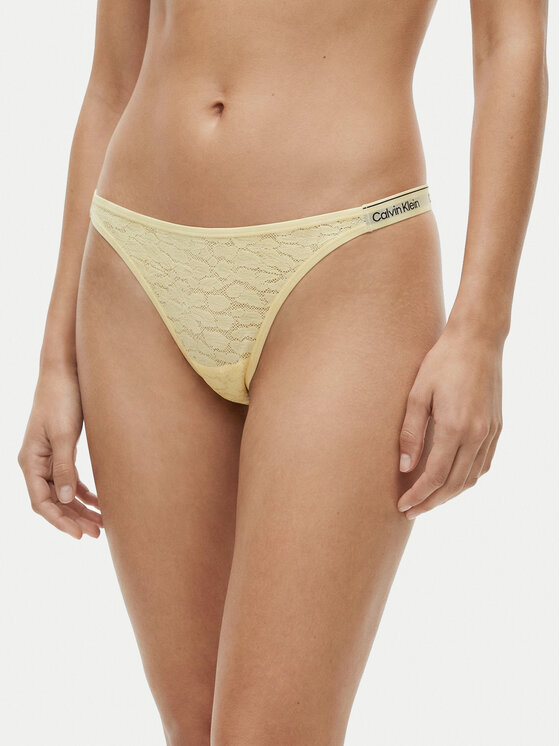 Calvin Klein Underwear Stringi LV00QD5154 Żółty