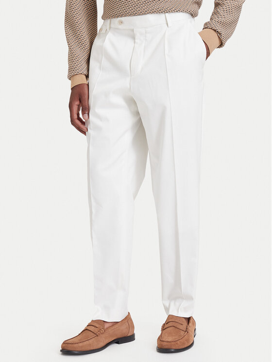BOSS Chinosy H-Perin 50567533 Kremowy Regular Fit