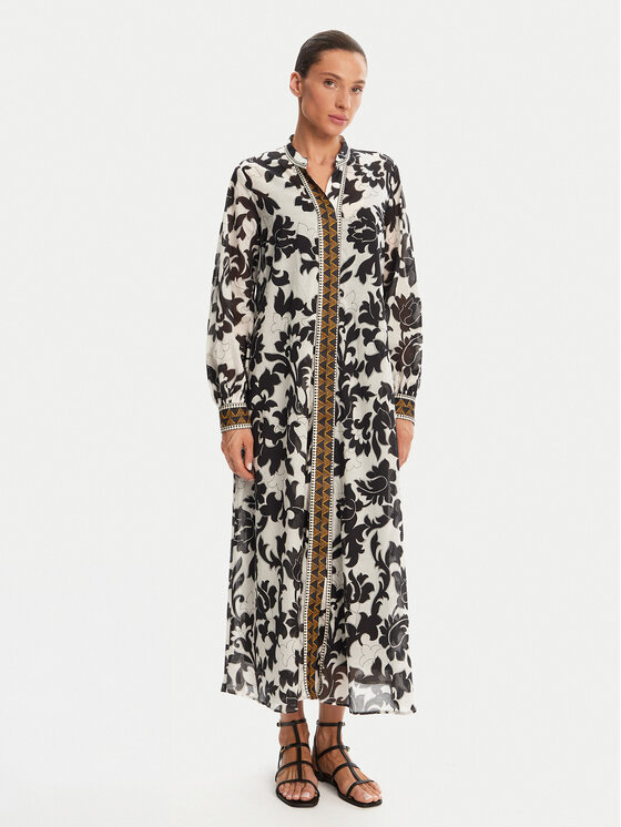 Devotion TWINS Sukienka letnia Armoni 025.306G Czarny Loose Fit