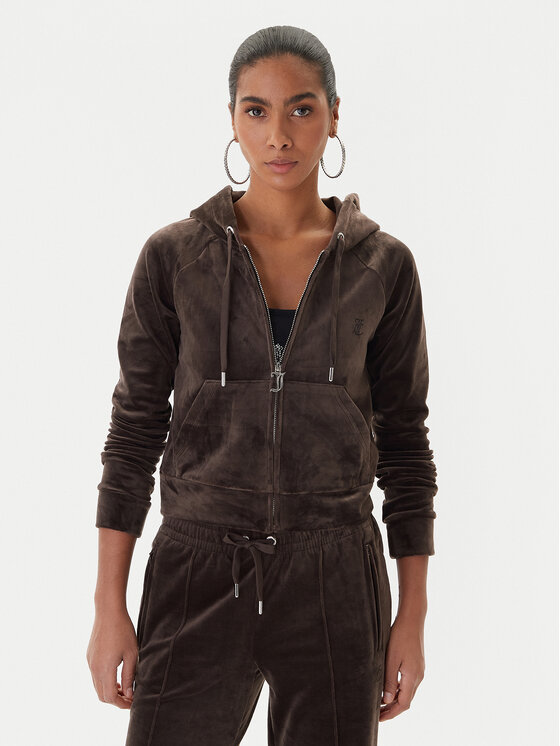 Juicy Couture Bluza Madison JCWAS225306 Brązowy Slim Fit