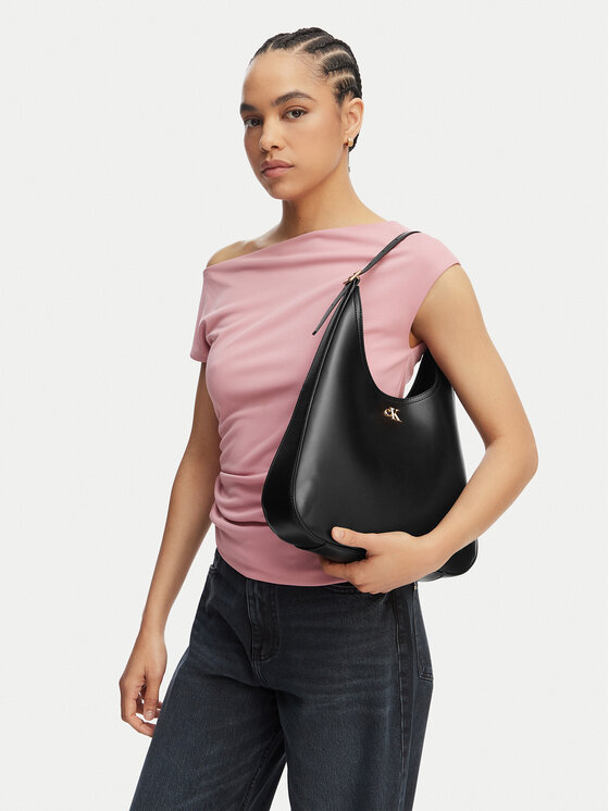 Calvin Klein Torebka Ck Medium Shoulder Bag LV04F3522G Czarny