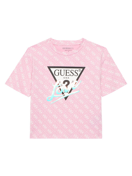Guess T-Shirt J6RI08 K6YW4 Różowy Regular Fit