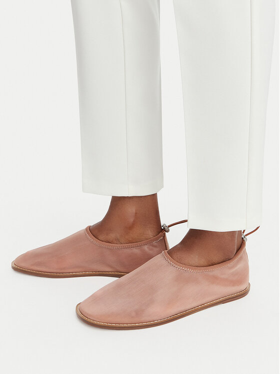 Calvin Klein Baleriny Stretch Ballerina Shoe Spac Mesh HW0HW03041 Koralowy