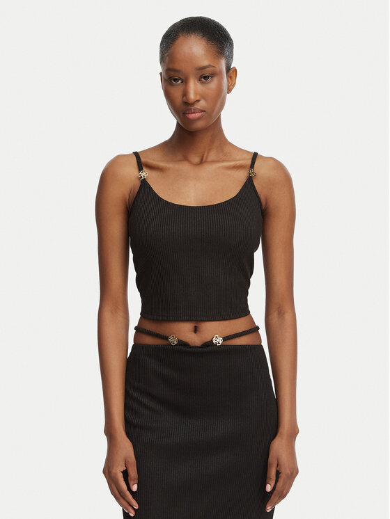 Guess Top E6GP01 KG322 Czarny Slim Fit