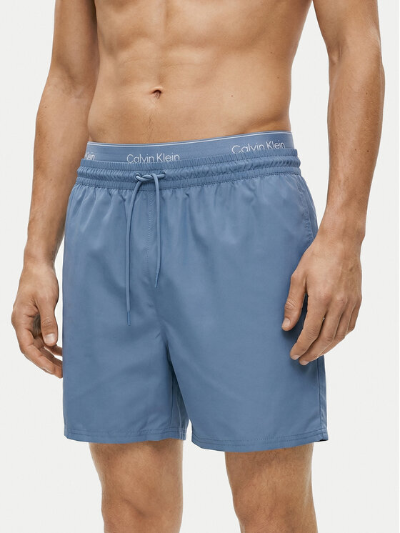 Calvin Klein Swimwear Szorty kąpielowe LV00N61023 Niebieski Regular Fit