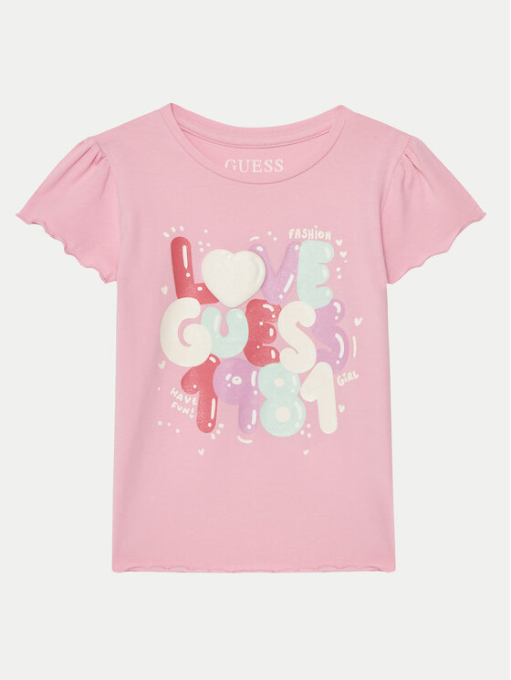Guess T-Shirt K5GI15K6YW4 Różowy Regular Fit