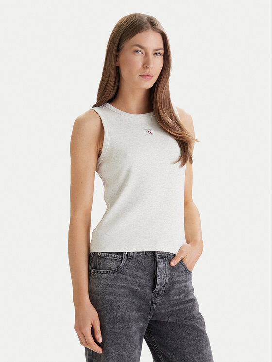 Calvin Klein Jeans Top LV047C201G Beżowy Slim Fit