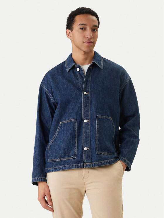 Jack & Jones Koszula jeansowa Cambridge 12293585 Granatowy Oversize