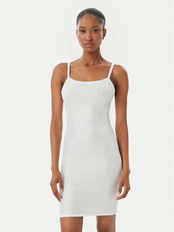 Guess Sukienka dzianinowa W5GK45 Z3MN2 Biały Regular Fit