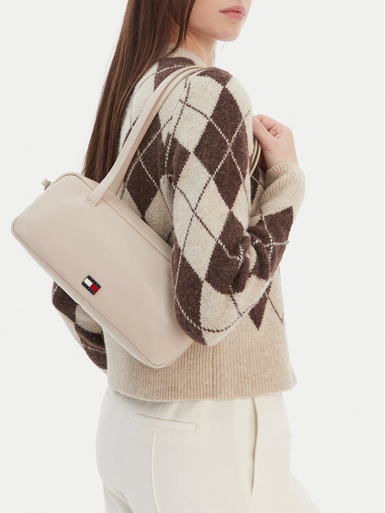 Tommy Jeans Torebka Tjw City Shoulder Bag AW0AW18075 Kremowy