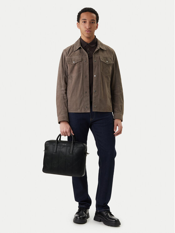 Calvin Klein Torba na laptopa Emblem Aop Emboss Commuter LV04D3329G Czarny