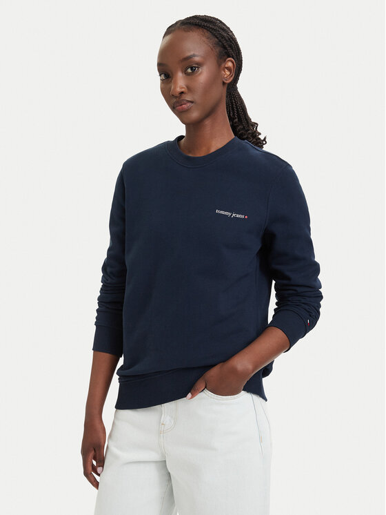 Tommy Jeans Bluza Ess Logo DW0DW22829 Granatowy Regular Fit