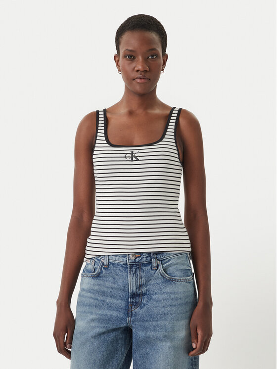Calvin Klein Jeans Top LV047F832G Czarny Slim Fit