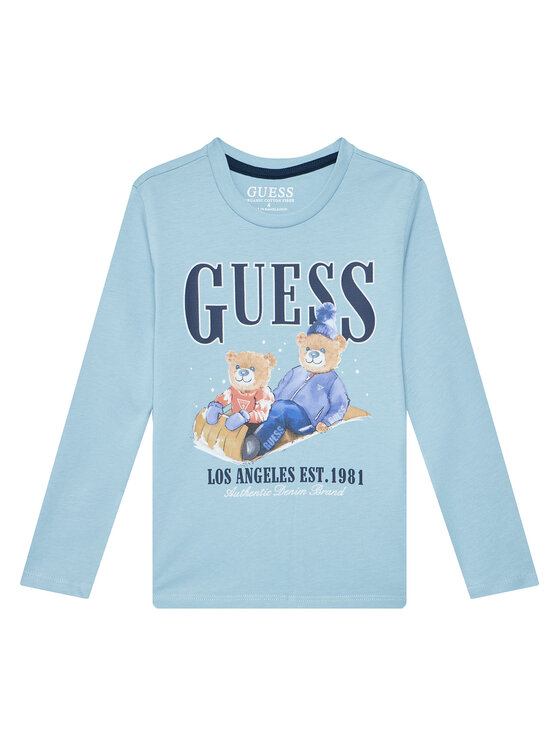 Guess Bluzka N5BI04I3Z14 Błękitny Regular Fit