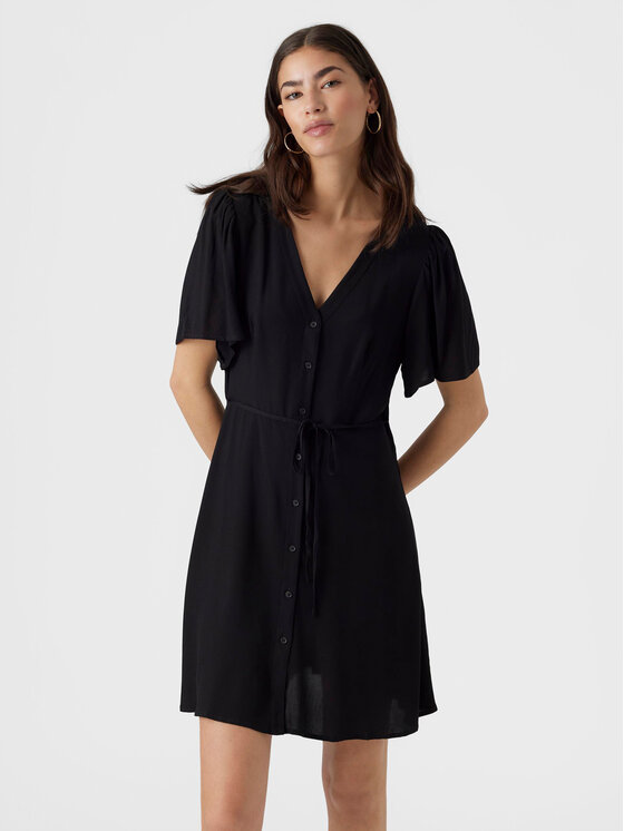 Vero Moda Sukienka letnia Alba 10292845 Czarny Regular Fit