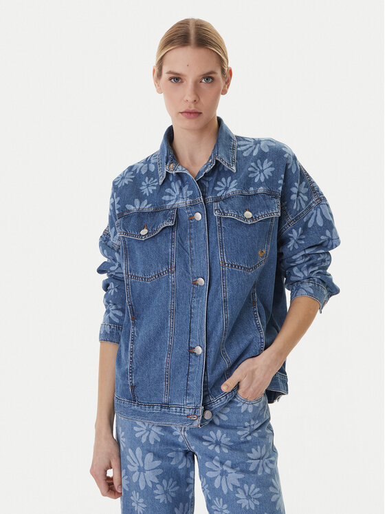 Roxy Kurtka jeansowa Salty Horizon ERJJK03700 Niebieski Regular Fit