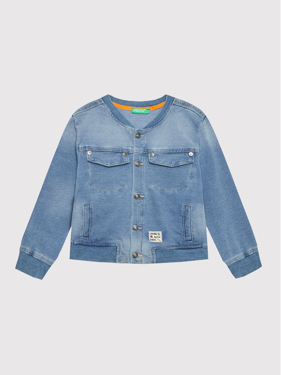 United Colors Of Benetton Kurtka bomber 2BAYGN003 Niebieski Regular Fit