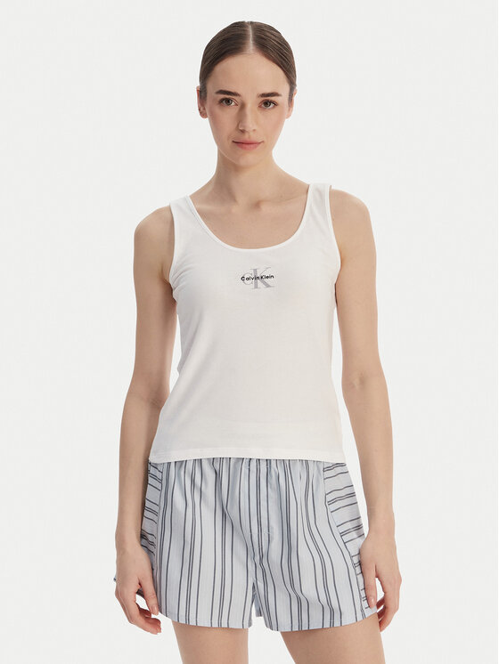 Calvin Klein Underwear Top LV00QS7603 Biały Slim Fit