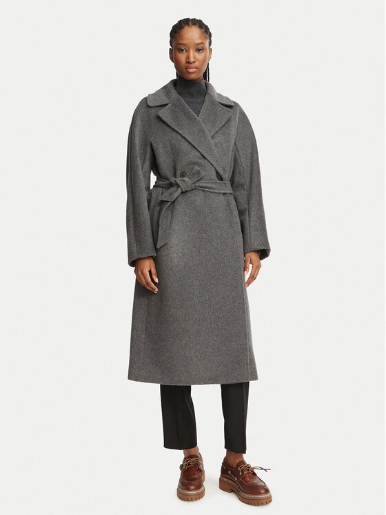 Weekend Max Mara Płaszcz wełniany Resina 2625016102 Szary Regular Fit