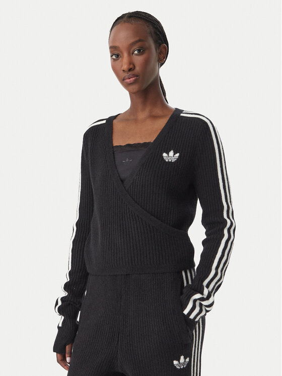 adidas Sweter Adidas x Jennie Knitted Wrap LD8933 Czarny Slim Fit