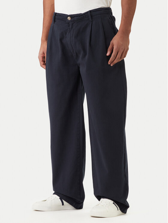 Guess Jeans Spodnie materiałowe M6RB59 WGCV1 Granatowy Relaxed Fit
