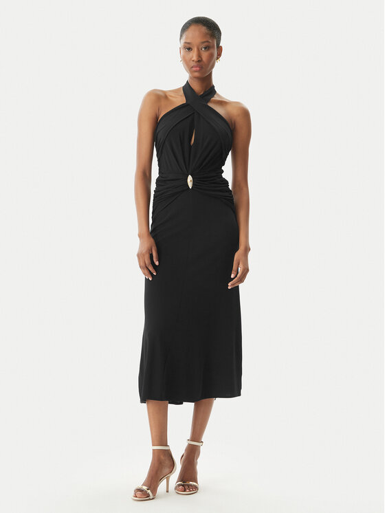 Elisabetta Franchi Sukienka koktajlowa AB-719-52E2-V560 Czarny Regular Fit