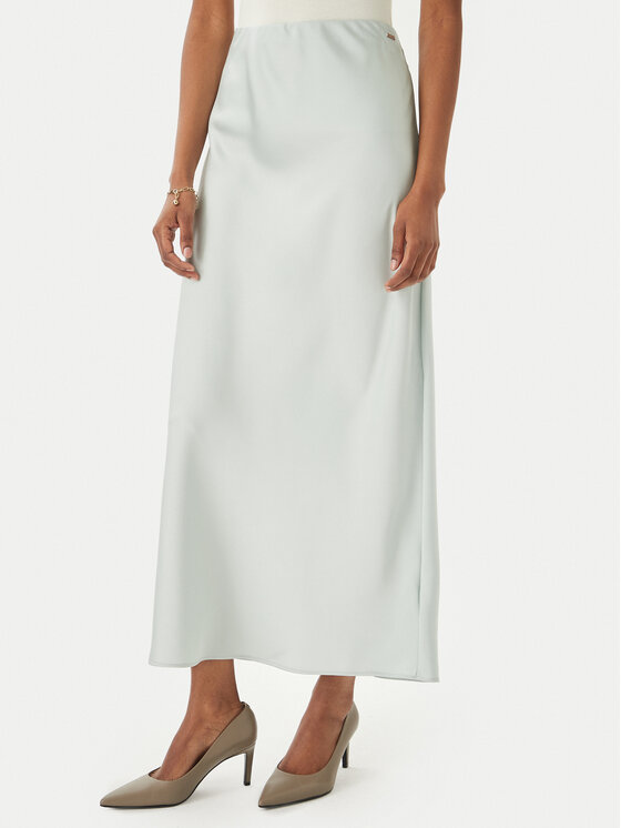 Calvin Klein Spódnica maxi LV044F621G Zielony Regular Fit