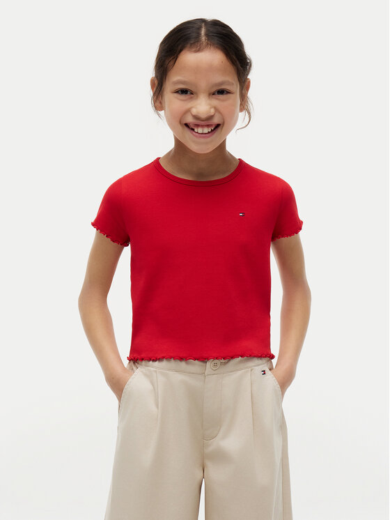 Tommy Hilfiger T-Shirt Essential KG0KG08590 Czerwony Regular Fit