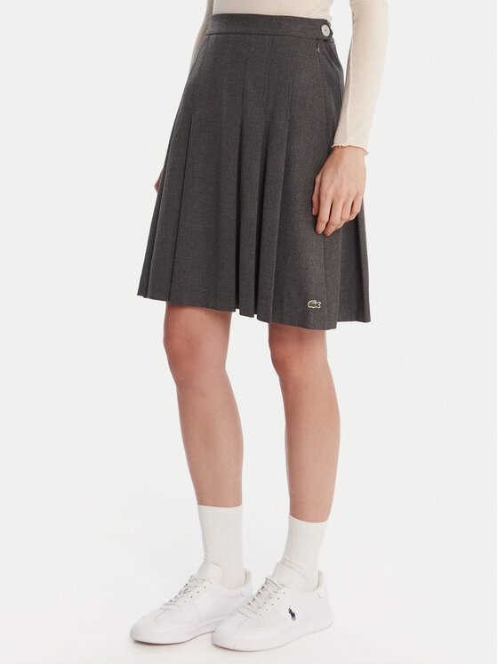 Lacoste Spódnica plisowana JF5358 Szary Regular Fit