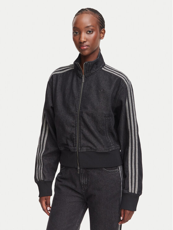 adidas Bluza Firebird Denim Tracktop IB6917 Czarny Regular Fit