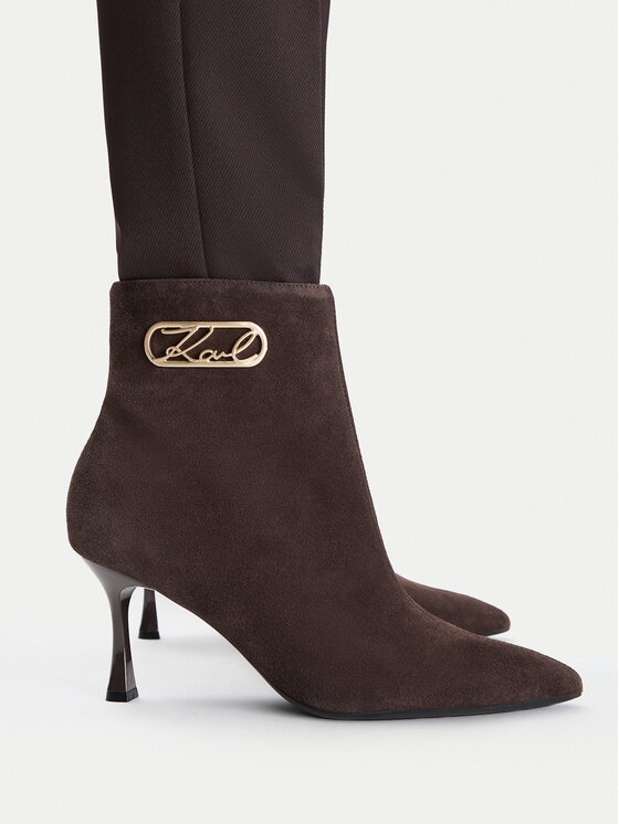 KARL LAGERFELD Botki Sienna KL32747 Brązowy ciemny