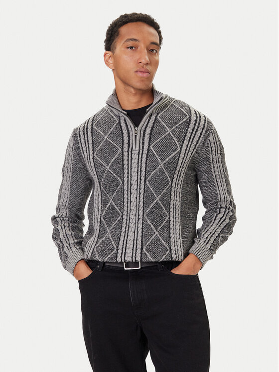 Guess Sweter M5BR44 Z2ZK2 Szary Regular Fit