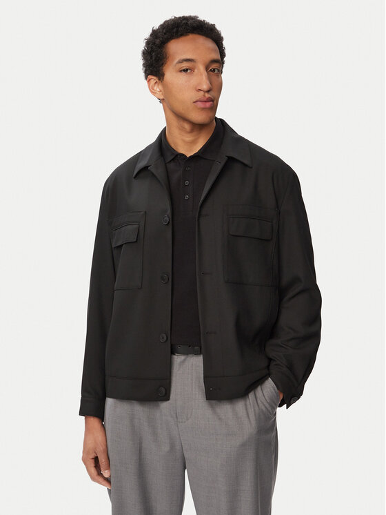 HUGO Kurtka koszulowa Juliano243F1 50555258 Czarny Regular Fit