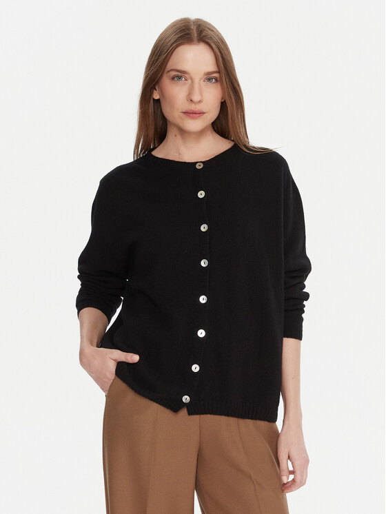 Kontatto Kardigan 3M0978C Czarny Relaxed Fit