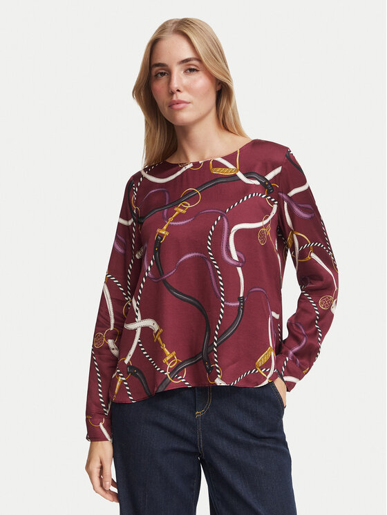 Marella Bluzka Effetto 2625116112 Bordowy Regular Fit