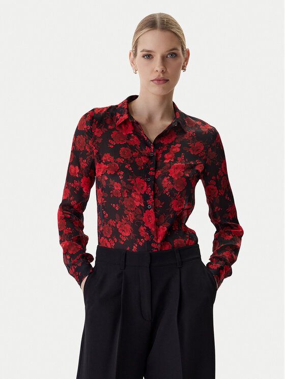 Guess Koszula W6RH73 WDW82 Czerwony Regular Fit