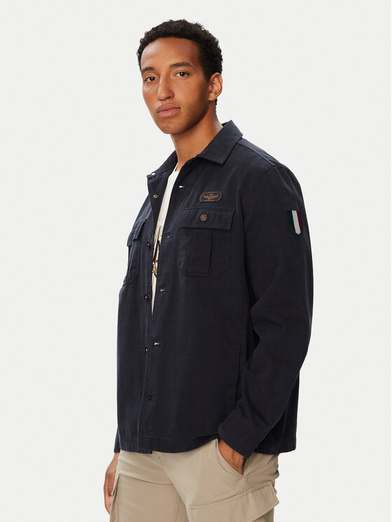 Aeronautica Militare Kurtka koszulowa 262AC0045UCT04233 Granatowy Regular Fit