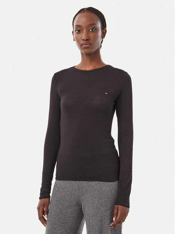 Tommy Hilfiger Bluzka UW0UW06611 Czarny Slim Fit
