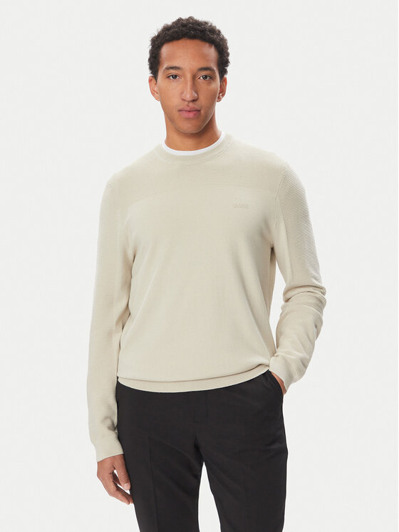 BOSS Sweter Momentum-X CN 50547507 Beżowy jasny Regular Fit