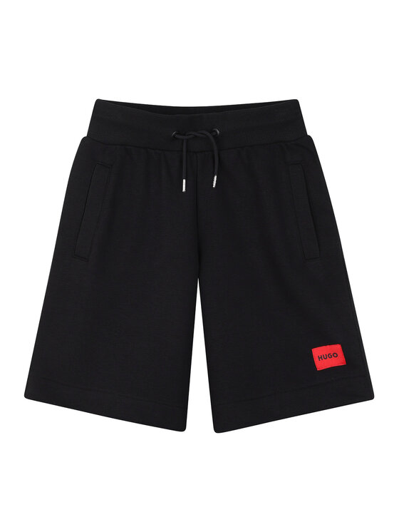 HUGO Szorty sportowe G01183 S Czarny Regular Fit