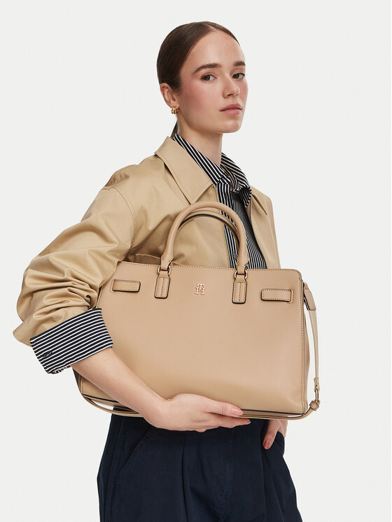 Tommy Hilfiger Torebka Th Joy Satchel AW0AW19067 Beżowy
