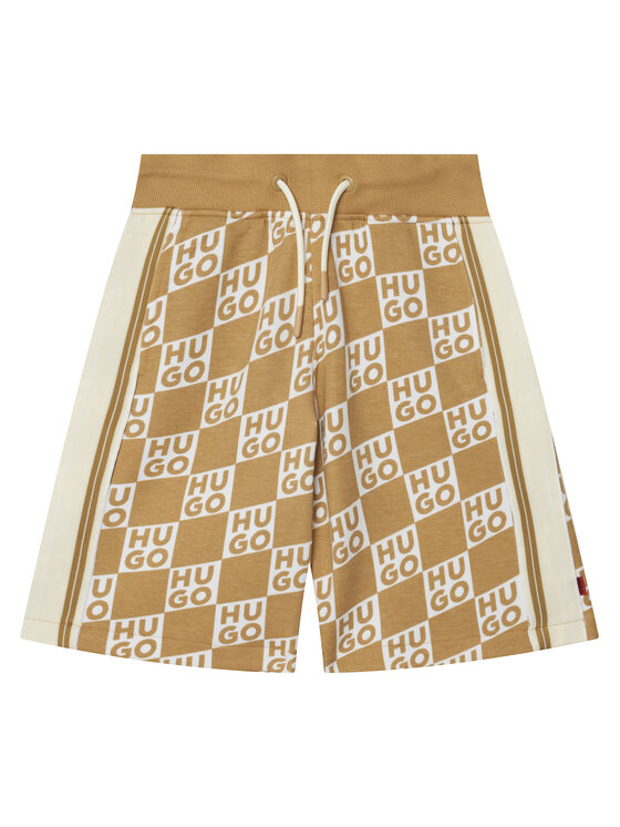 HUGO Szorty sportowe G00999 S Beżowy Regular Fit